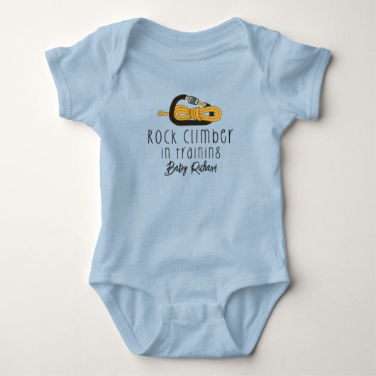 Rock Climber In Training Baby Naam Rock Klimmen Romper (Voorkant)