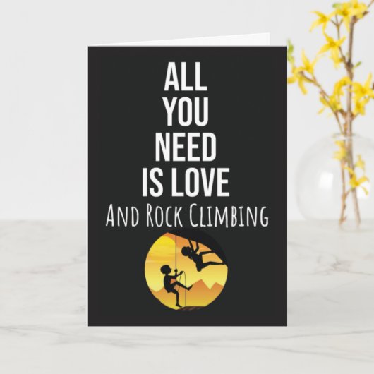 Rock Climber Kaarten Klimmen Sport Boulderen Cool (Gele Bloem)