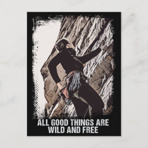Rock Climber Motto  Grunge bergtop Briefkaart