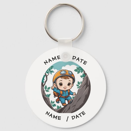 Rock Climber Outdoor Adventure Baby Boy Sleutelhanger (Voorkant)