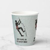Rock Climber Thema mannelijke viering eigen tekst Papieren Bekers (Voorkant)