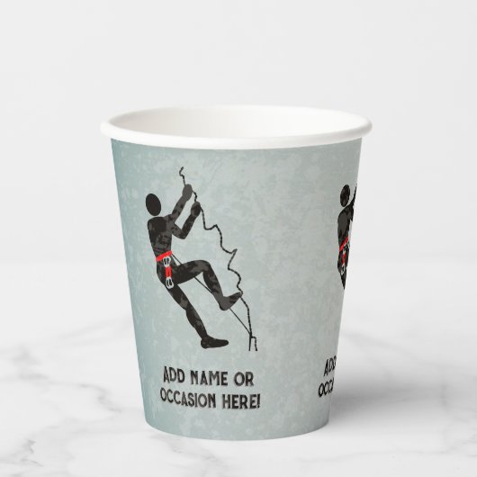 Rock Climber Thema mannelijke viering eigen tekst Papieren Bekers (Voorkant)