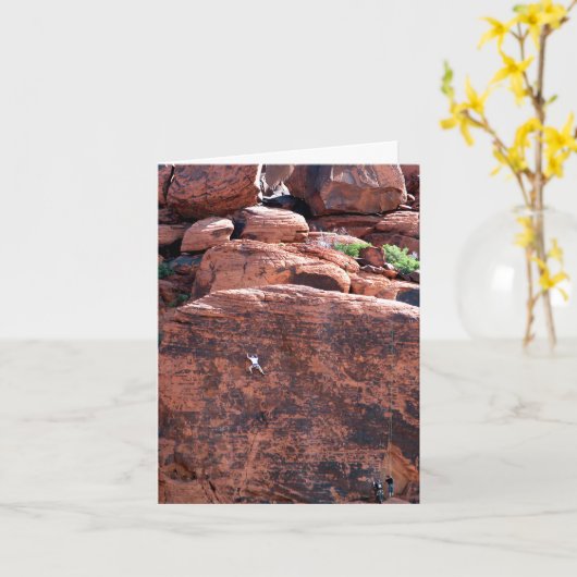 Rock Climber Verjaardag Kaart (Gele Bloem)
