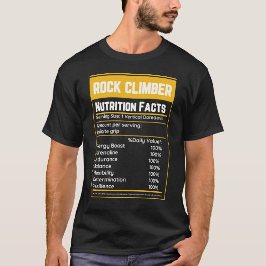 Rock Climber Voeding Feiten T-shirt (Voorkant)