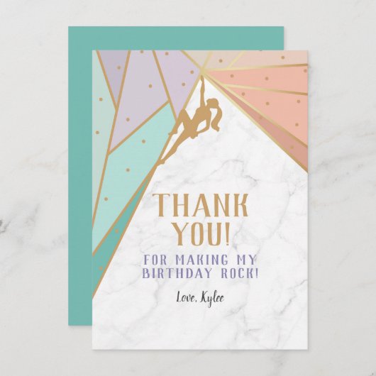 Rock Climbing Bedankkaart (Voorkant / Achterkant)