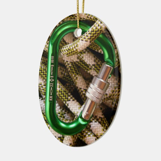 Rock Climbing , Carabiner, Rope, Summit Cross Keramisch Ornament (Links)