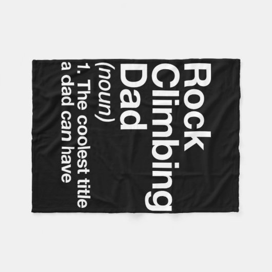 Rock Climbing Dad Definition Funny Sports  Fleece Deken (Voorkant (Horizontaal))