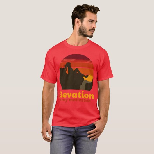 Rock Climbing Elevation Motivation retro T-shirt (Voorkant volledig)