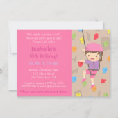 Rock Climbing Girls Verjaardagsfeestje Uitnodiging (Voorkant)