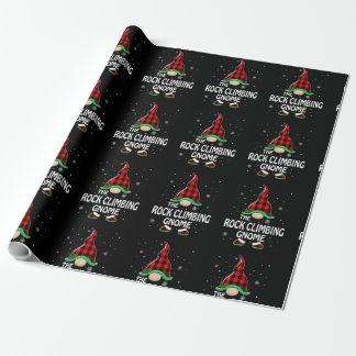 Rock Climbing Gnome Buffalo Plaid Matching Family Cadeaupapier
