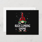Rock Climbing Gnome Buffalo Plaid Matching Family Feestdagenkaart (Voorkant / Achterkant)