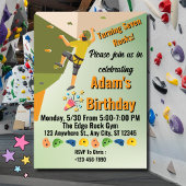 Rock Climbing Gym Adventure Birthday Invitation Kaart