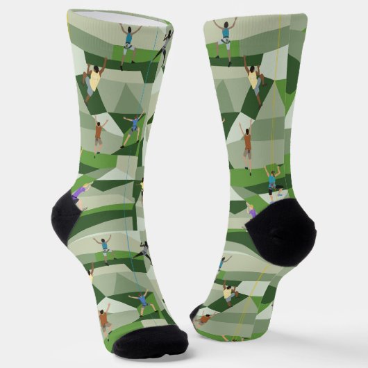 Rock Climbing in Greens Crew Socks Sokken (Gebogen)