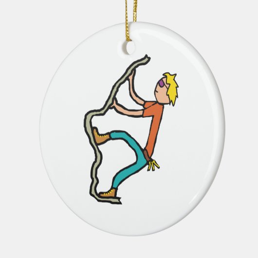 Rock Climbing Keramisch Ornament (Links)
