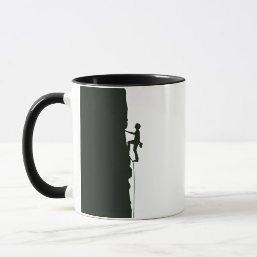 Rock Climbing Mountain Climber Silhouette Mok (Links)