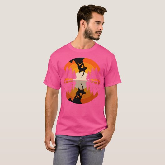 Rock Climbing Mountains Mountaineer - Silhouette C T-shirt (Voorkant volledig)