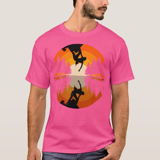 Rock Climbing Mountains Mountaineer - Silhouette C T-shirt (Voorkant)