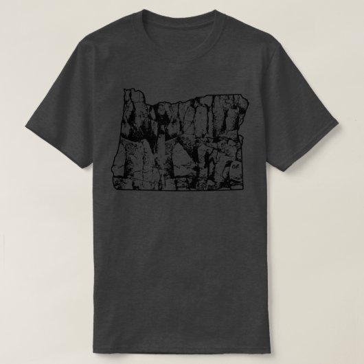 Rock Climbing Oregon Rock Climber State kaart Klim T-shirt (Design voorkant)