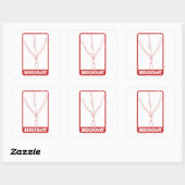 Rock climbing redundant belay station vierkante sticker (Vel)