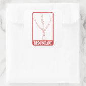 Rock climbing redundant belay station vierkante sticker (Tas)