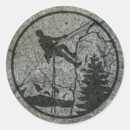 Rock Climbing Ronde Sticker
