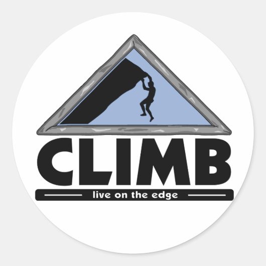 Rock Climbing Ronde Sticker (Voorkant)