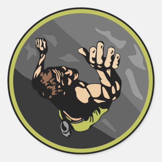 Rock Climbing Ronde Sticker (Voorkant)