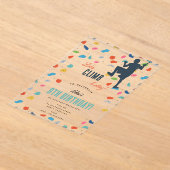 Rock Climbing Schattige Kids Verjaardagsfeest Acryl Uitnodigingen (Laagn)