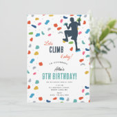 Rock Climbing Schattige Kids Verjaardagsfeest Kaart (Staand voorkant)