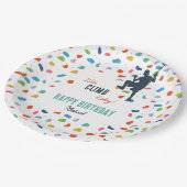 Rock Climbing Schattige Kids Verjaardagsfeest Papieren Bordje (Gekanteld)