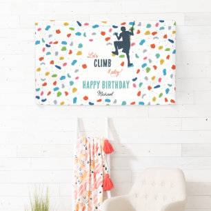 Rock Climbing Schattige Kids Verjaardagsfeest Spandoek