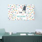Rock Climbing Schattige Kids Verjaardagsfeest Spandoek (Beurs)