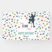 Rock Climbing Schattige Kids Verjaardagsfeest Spandoek (Horizontaal)