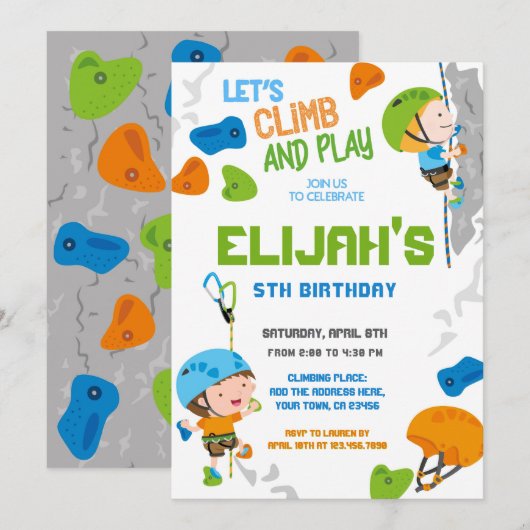 Rock Climbing Verjaardag Kaart (Voorkant / Achterkant)