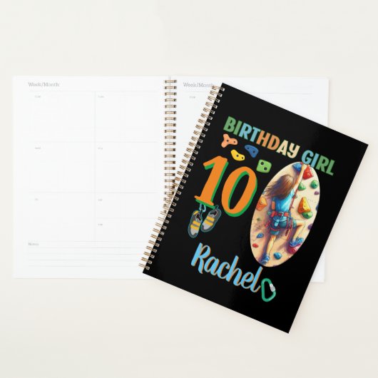 Rock Climbing Verjaardag Meisje Adventure Klaar Planner (Display)