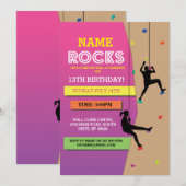 Rock Climbing Verjaardag Party Muur Klimmen Uitnod Kaart (Voorkant / Achterkant)