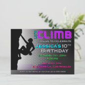 Rock Climbing Verjaardag Uitnodiging - Let's Climb (Staand voorkant)