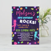 Rock Climbing Verjaardagsfeestuitnodiging voor kin Kaart (Staand voorkant)