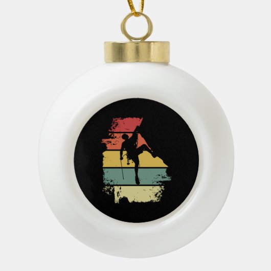 Rock Climbing Vintage Keramische Bal Ornament (Voorkant)