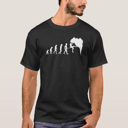 Rock Climbing voor Rock Climber Funny Evolution Te T-shirt (Voorkant)
