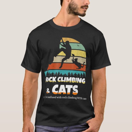 Rock Climbing With Cats vintage T-shirt (Voorkant)
