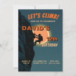 Rock Climming Avontuur Verjaardagsuitnodiging Kaart