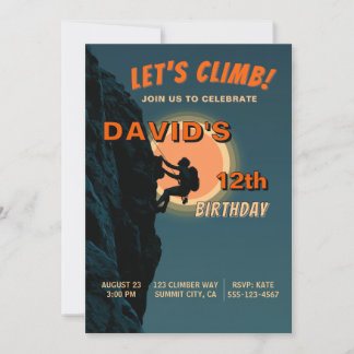 Rock Climming Avontuur Verjaardagsuitnodiging Kaart