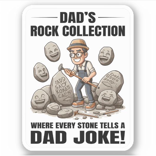 Rock Collecting Rockhounding Geoloog Papa Grappen Sticker (Voorkant)