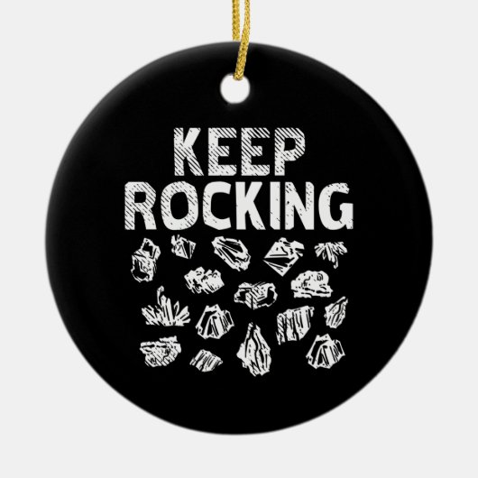Rock Collector - Blijf Rocken Keramisch Ornament (Voorkant)