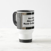 Rock Collector Funny Zwart Wit Gestreepte Geologie Reisbeker (Voorkant links)