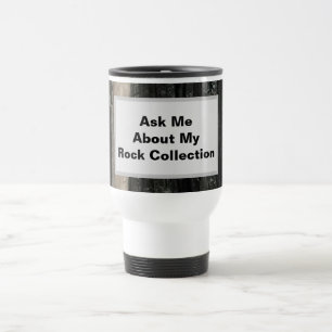 Rock Collector Funny Zwart Wit Gestreepte Geologie Reisbeker