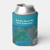 Rock Collector Humor Blauw Groen Marmersteen Blikjeskoeler (Blikje Voorkant)
