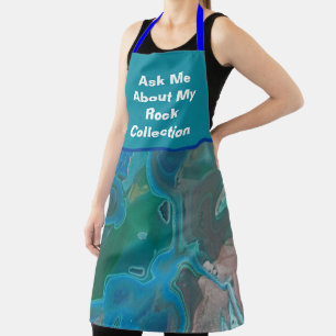 Rock Collector Humor Blauw Groen Marmersteen Schort