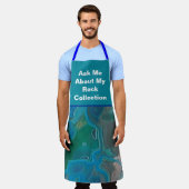 Rock Collector Humor Blauw Groen Marmersteen Schort (Gedragen)